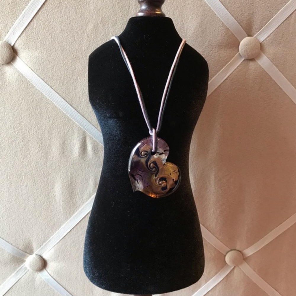Murano Italian Glass Heart Necklace